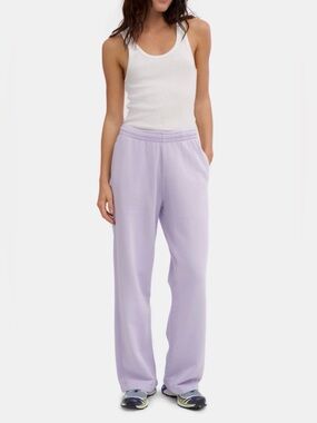 NWOT Organic Basics Weekend Straight Leg Sweatpants Soft Lilac Large